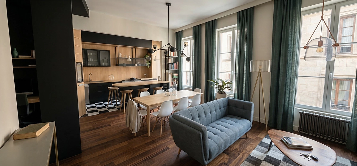 un appartement rénové par un architecte d'intérieur à Lyon
